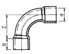 PVC-Bogen 90° Durchmesser von 20 bis 160  mm