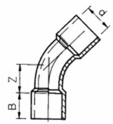 PVC-Bogen 45° Durchmesser von 32 bis 200 mm