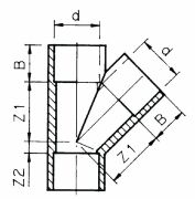 PVC-Y-Stück 45° zum Kleben